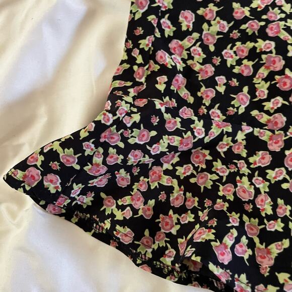 Vtg Y2K 2000s Ditsy Floral Print V Neck Maxi Dress Plus Sz 20W Cottagecore - Picture 7 of 10